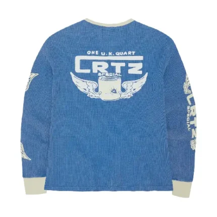 Corteiz Gasolina Waffle Sweatshirt Blue 2