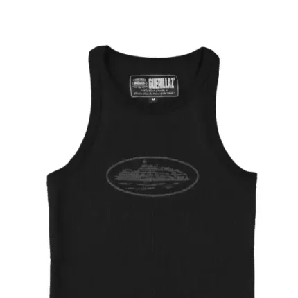 Corteiz Tank Top Guerillaz Women Triple Black 1